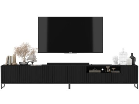 Komoda RTV 300 cm zestaw Szafka RTV Czarny MAT Loft Industrialna Rama1