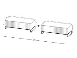 Nowoczesna Komoda RTV Uniwersalna Szafka RTV Glamour Ryflowane fronty granatowy Mat 220 cm