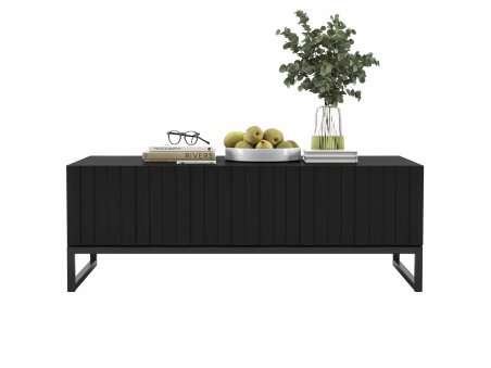 Stolik kawowy ELPIS Glamour ława czarny Mat Rama Czarna Metalowa Loft 110 cm1