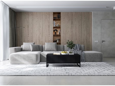 Stolik kawowy ELPIS Glamour ława czarny Mat Rama Czarna Metalowa Loft 110 cm3