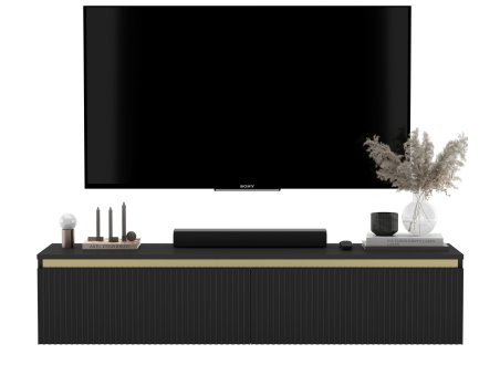 Wisząca szafka RTV SELENE Glamour Czarny Mat 140 cm1