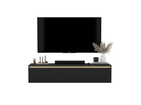 Wisząca szafka RTV SELENE Glamour Czarny Mat 140 cm2