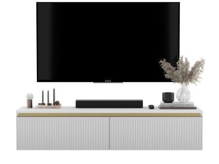 Wisząca szafka RTV SELENE Glamour Biały Mat 140 cm1