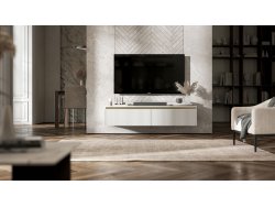 Wisząca szafka RTV SELENE Glamour Biały Mat 140 cm