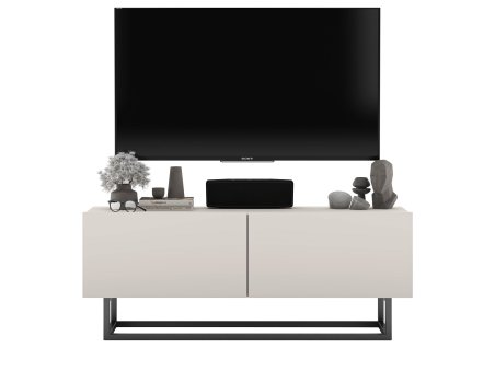 Szafka RTV ENJOY 120 cm kaszmir mat metalowa rama1