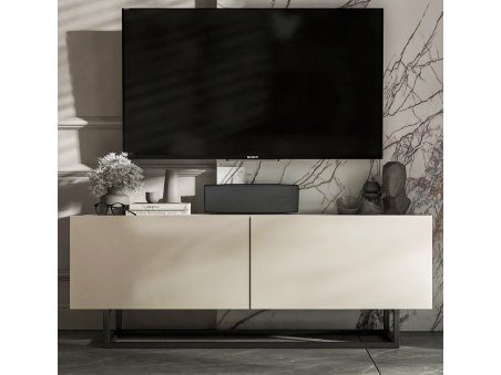 Szafka RTV ENJOY 120 cm kaszmir mat metalowa rama