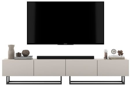 Szafka RTV ENJOY Kaszmir Mat 240 cm zestaw 2 x 120 cm stelaż1