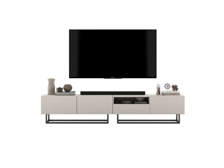 Szafka RTV ENJOY Loft kaszmir mat 240 cm zestaw z szufladą 2 x 120 cm stelaż2