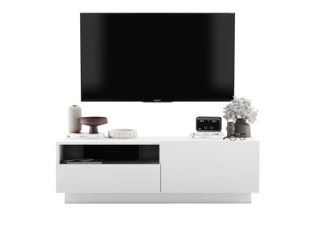 Szafka RTV ENJOY z szufladą stojąca/wisząca - 120 cm - biały mat1