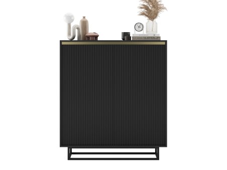 Komoda SELENE Glamour dwudrzwiowa czarny mat1