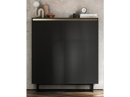 Komoda SELENE Glamour dwudrzwiowa czarny mat3