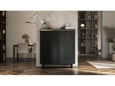Komoda SELENE Glamour dwudrzwiowa czarny mat