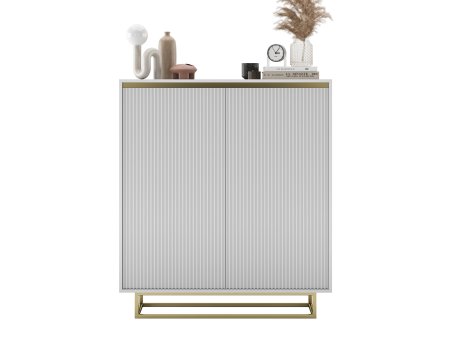 Komoda RTV SELENE Glamour Biały Mat dwudrzwiowa1