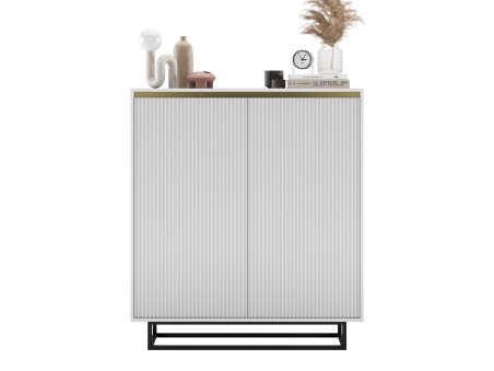 Komoda RTV SELENE Glamour Biały Mat - ryflowane fronty1