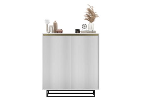 Komoda RTV SELENE Glamour Biały Mat - ryflowane fronty2