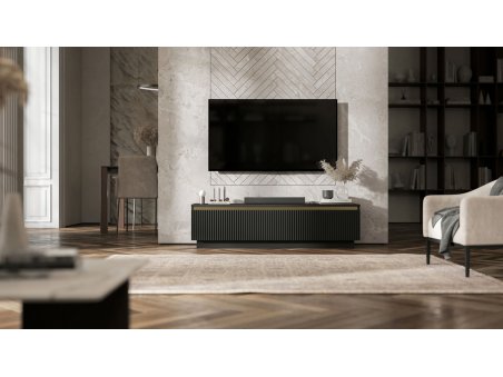 Uniwersalna szafka RTV SELENE Glamour Czarny Mat 140 cm3