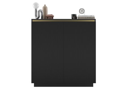 Komoda SELENE RTV Glamour dwudrzwiowa na cokole czarny mat1