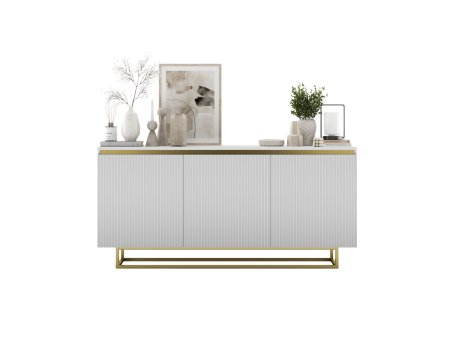 Komoda SELENE RTV Glamour trzydrzwiowa biały mat2