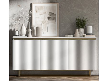 Komoda SELENE RTV Glamour trzydrzwiowa biały mat3