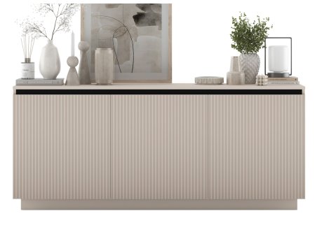 Komoda SELENE RTV Glamour trzydrzwiowa na cokole kaszmir mat1