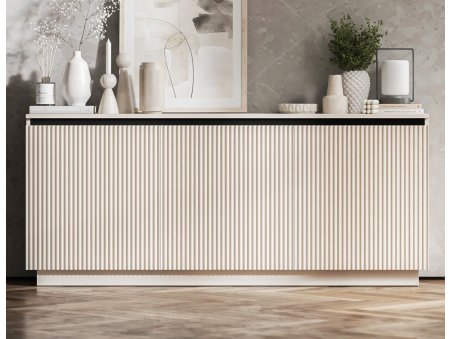 Komoda SELENE RTV Glamour trzydrzwiowa na cokole kaszmir mat3