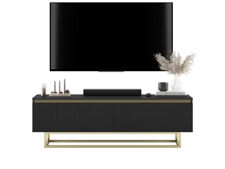 Szafka RTV SELENE Glamour Czarny Mat 140 cm1