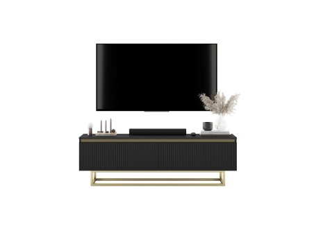 Szafka RTV SELENE Glamour Czarny Mat 140 cm2