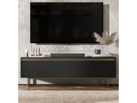 Szafka RTV SELENE Glamour Czarny Mat 140 cm