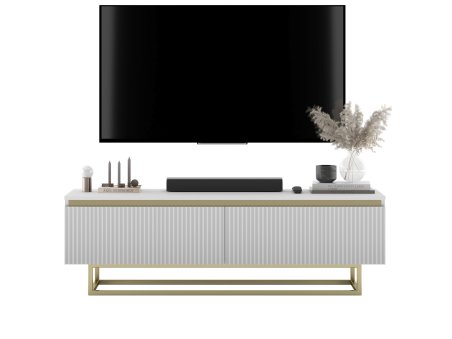 Szafka RTV SELENE Glamour Biały Mat 140 cm1