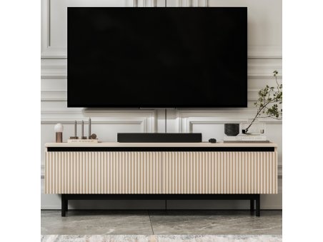 Szafka RTV SELENE Glamour Kaszmir Mat czarna rama 140 cm