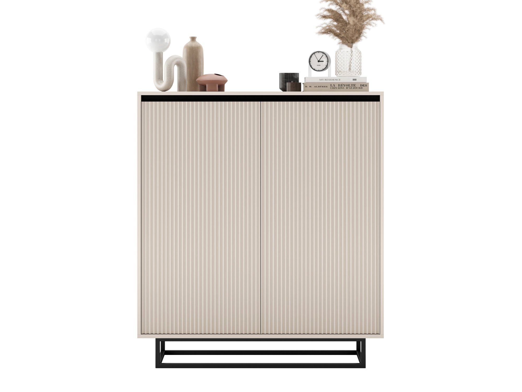 Komoda RTV SELENE Glamour Kaszmir Mat - ryflowane fronty