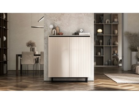 Komoda RTV SELENE Glamour Kaszmir Mat - ryflowane fronty
