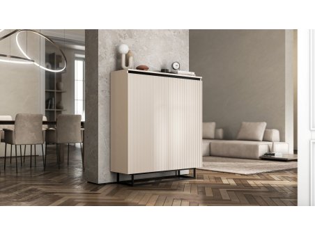 Komoda RTV SELENE Glamour Kaszmir Mat - ryflowane fronty
