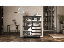 Komoda RTV SELENE Glamour Kaszmir Mat - ryflowane fronty