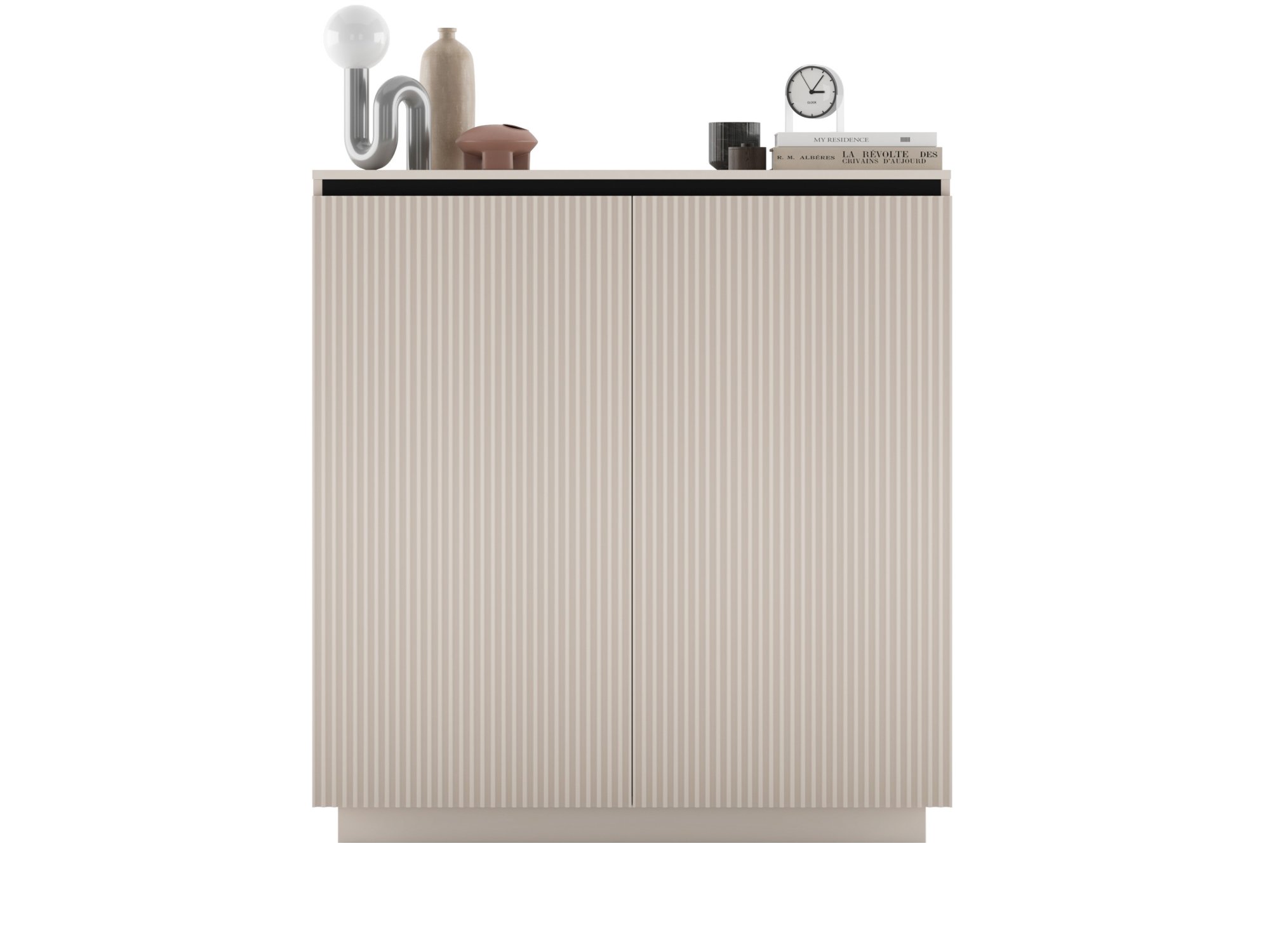 Komoda SELENE RTV Glamour dwudrzwiowa na cokole kaszmir mat