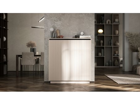 Komoda SELENE RTV Glamour dwudrzwiowa na cokole kaszmir mat