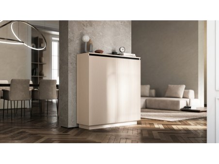 Komoda SELENE RTV Glamour dwudrzwiowa na cokole kaszmir mat