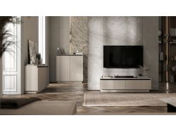 Komoda SELENE RTV Glamour dwudrzwiowa na cokole kaszmir mat