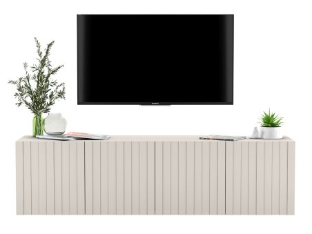 Szafka RTV Glamour ELPIS - 150 cm - kaszmir mat front 3D1