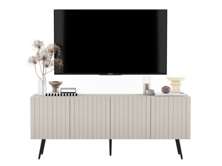 Glamour Szafka RTV Kaszmir Mat Nowoczesna Metalowe Nogi czarne 150 cm Industrialna1