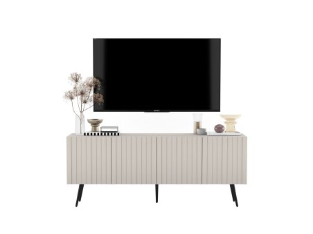 Glamour Szafka RTV Kaszmir Mat Nowoczesna Metalowe Nogi czarne 150 cm Industrialna2