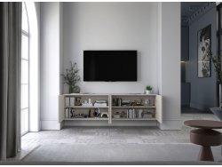 Szafka RTV Glamour ELPIS - 150 cm - kaszmir mat front 3D