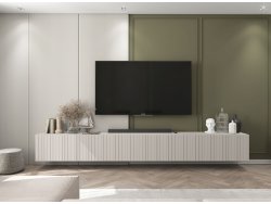 Szafka RTV Glamour ELPIS - 150 cm - kaszmir mat front 3D
