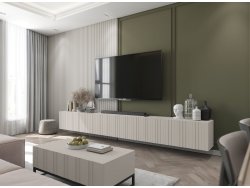 Szafka RTV Glamour ELPIS - 150 cm - kaszmir mat front 3D