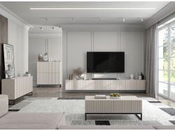 Szafka RTV Glamour ELPIS - 150 cm - kaszmir mat front 3D