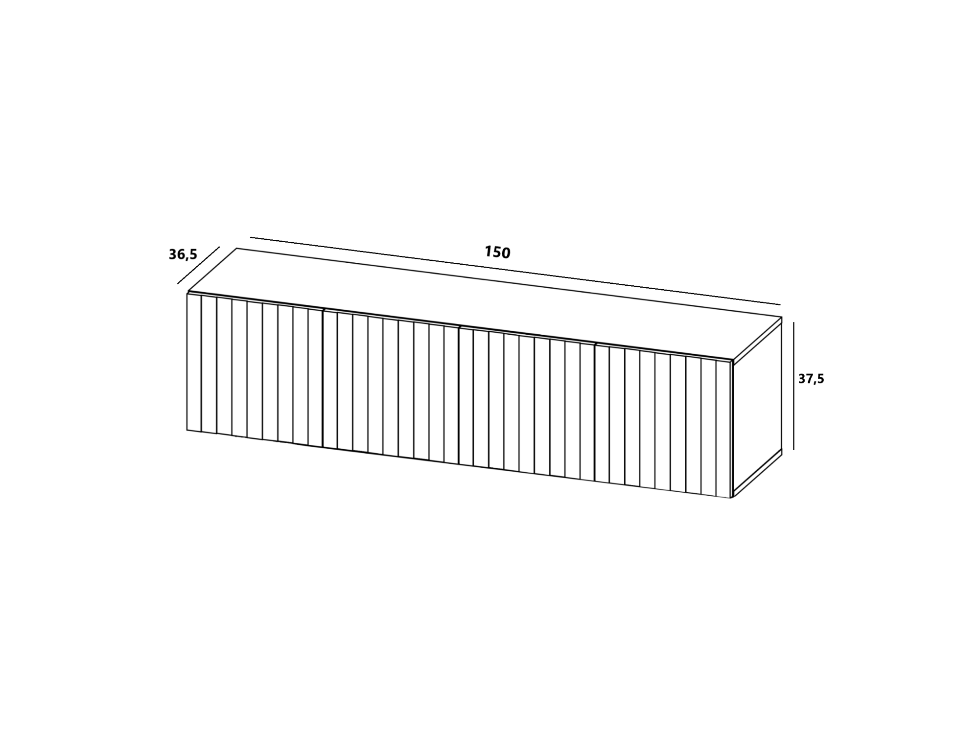 Szafka RTV Glamour ELPIS - 150 cm - kaszmir mat front 3D
