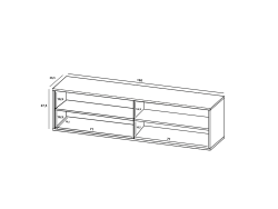 Szafka RTV Glamour ELPIS - 150 cm - kaszmir mat front 3D