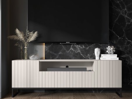 ELPIS 2 TV STAND CASHMERE WITH BLACK FRAME2