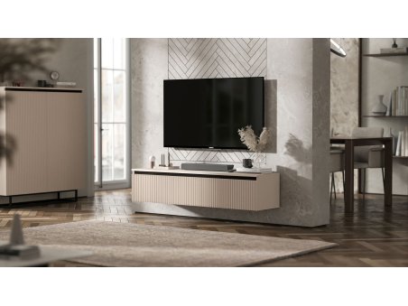 Wisząca szafka RTV Glamour SELENE Kaszmir Mat 140 cm3