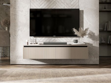 Wisząca szafka RTV Glamour SELENE Kaszmir Mat 140 cm1